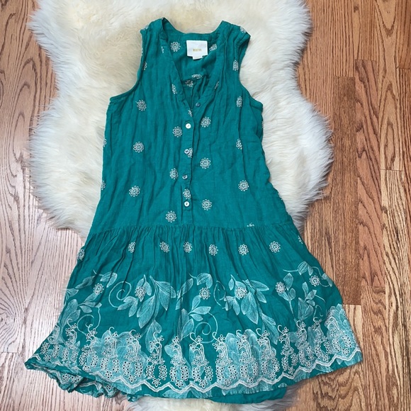 Maeve | XS green and white floral green dress - Picture 3 of 7